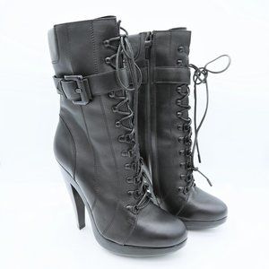 Burberry Black Prorsum Lace Heel Ankle Buckle Women's Boots SZ 39